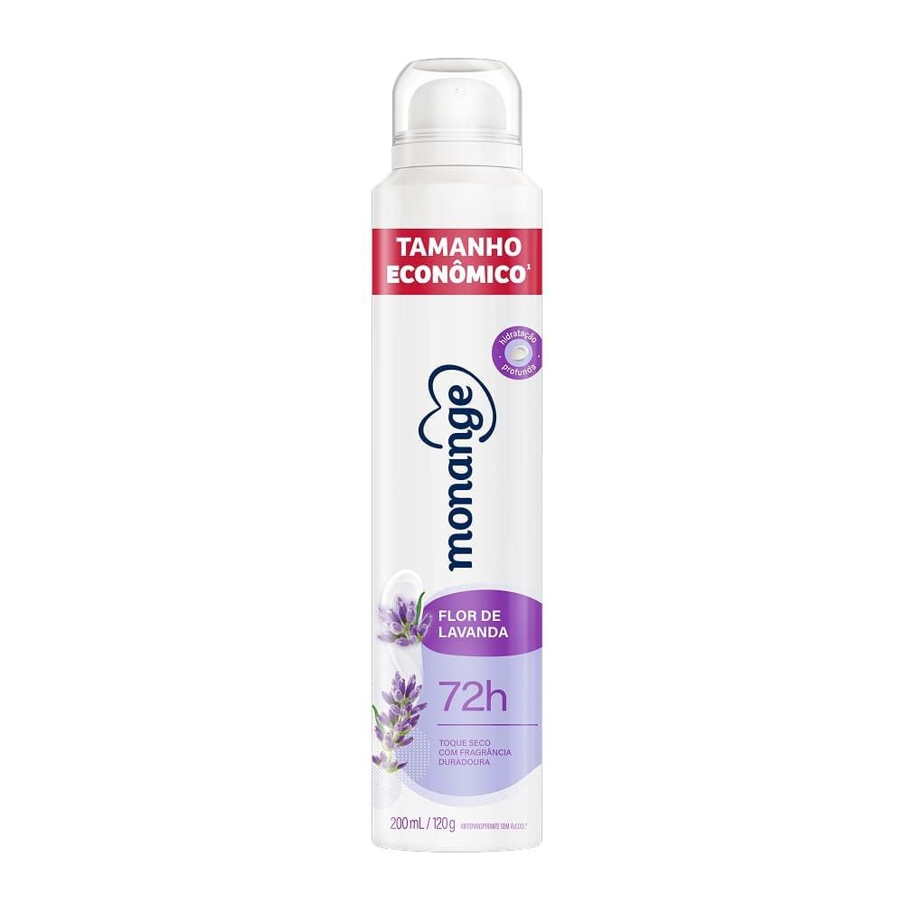 Desodorante Aerossol Antitranspirante Feminino Monange Flor De Lavanda 200ml