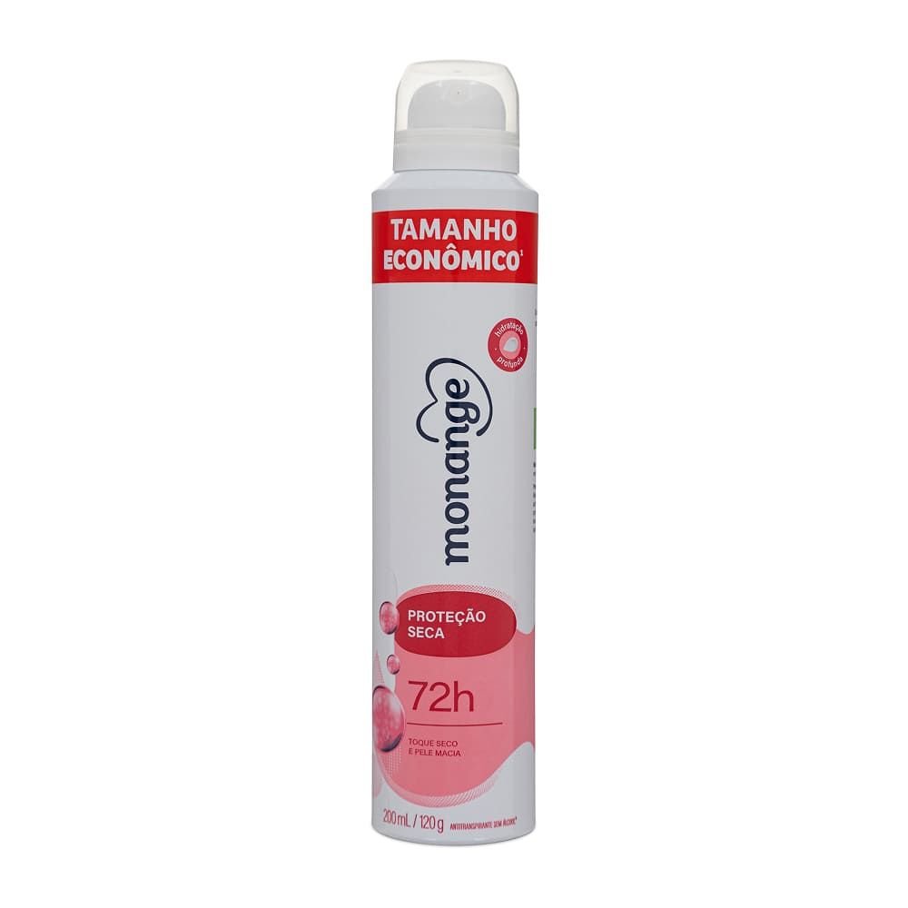 Desodorante Aerossol Antitranspirante Feminino Monange Proteção Seca 200ml