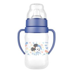 Copo De Treinamento Mickey Com Alças E Bico Flexível 300ml