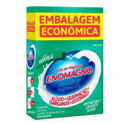 Leite De Magnésia Enomagno Hortelã Promopack 12 Sachês De 10ml