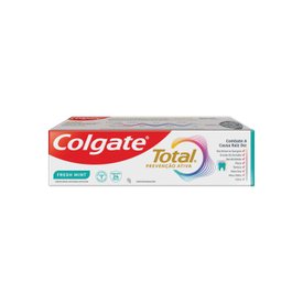 CREME DENTAL COLGATE TOTAL FRESH MINT ANTICÁRIE COM FLÚOR PARA UM HÁLITO FRESCO E DURADOURO 90G