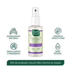 DESODORANTE SPRAY BONI NATURAL MELALEUCA E LAVANDA 120ML