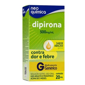Dipirona Monoidratada 500Mg/Ml Abacaxi Gotas 20Ml Neo Química Genérico