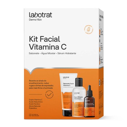 KIT LABOTRAT VITAMINA C SABONETE FACIAL 100ML + ÁGUA MICELAR 100ML + HIDRATANTE FACIAL 30ML