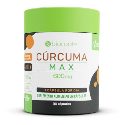 SUPLEMENTO ALIMENTAR CÚRCUMA MAX BIOROOTS 600MG 30 CÁPSULAS