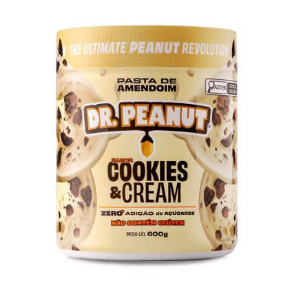 PASTA DE AMENDOIM DR.PEANUT COOKIES & CREAM 600G
