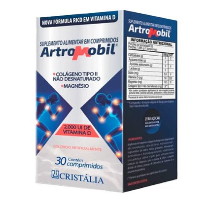 SUPLEMENTO ALIMENTAR ARTROMOBIL COLÁGENO TIPO II + MAGNÉSIO + VITAMINA D 2000 UI 30 CÁPSULAS