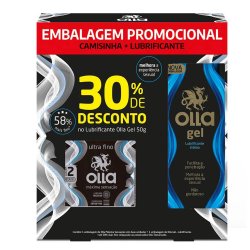 Kit Olla Preservativo Máxima Sensação Com 2 Unidades + Lubrificante Íntimo 50g