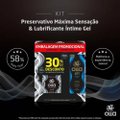 KIT OLLA PRESERVATIVO MÁXIMA SENSAÇÃO 2 UNIDADES + LUBRIFICANTE ÍNTIMO 50G