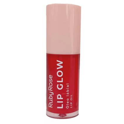 ÓLEO LABIAL RUBY ROSE LIP GLOW ELETRIC RED 5,5G