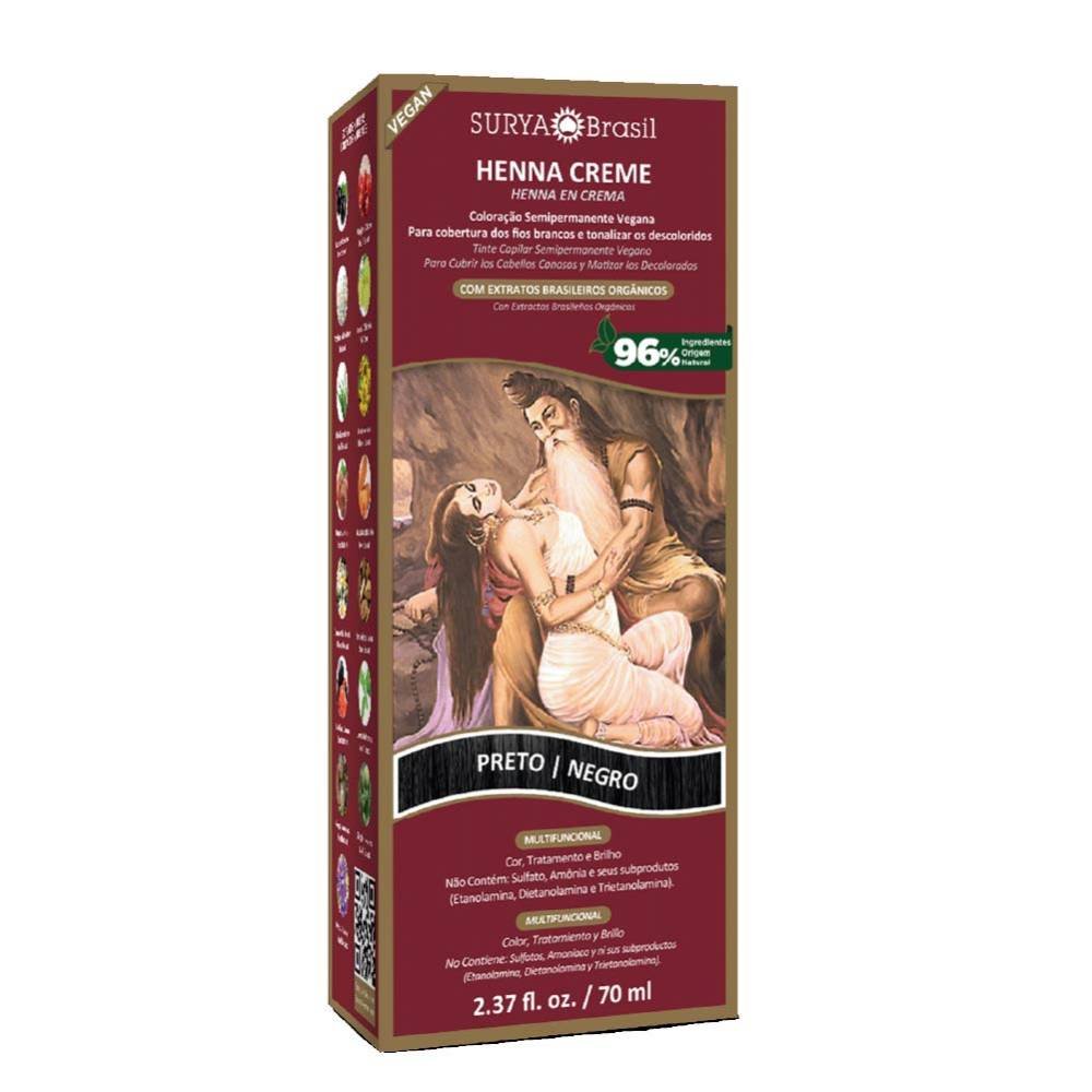 Tintura Surya Henna Creme Preto