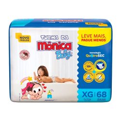Fralda Turma Mônica Baby Giga Xg Com 68 Unidades