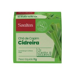 Chá Sanitas Capim Cidreira 11g 10 Saquinhos