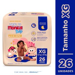 Fralda Turma Mônica Baby Premium Tamanho Xg Com 26 Unidades