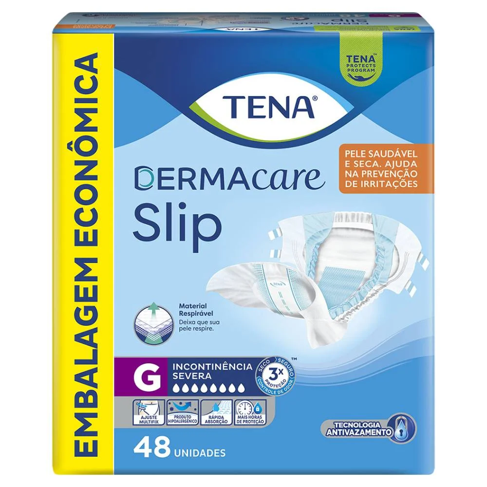 Fralda Geriátrica Tena Dermacare Slip G 48 Unidades