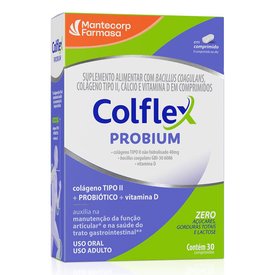 COLÁGENO COLFLEX PROBIUM TIPO II + PROBIÓTICO BC30 + VITAMINA D 30 COMPRIMIDOS