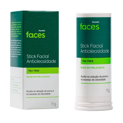 HIDRATANTE FACIAL ANTIOLEOSIDADE STICK PANVEL FACES TEA TREE 11G