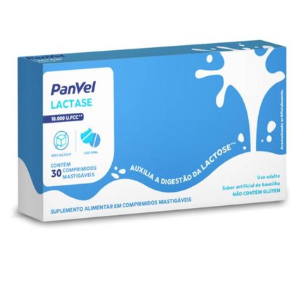 LACTASE PANVEL 10000 UFCC 30 COMPRIMIDOS MASTIGÁVEIS