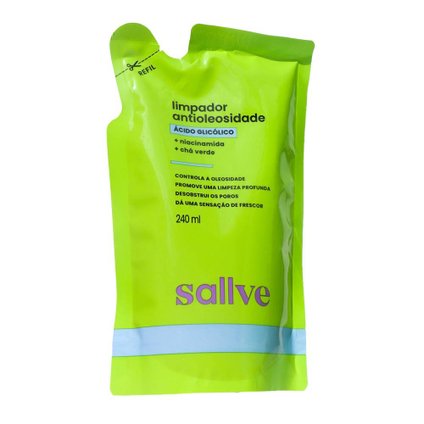 REFIL LIMPADOR FACIAL ANTIOLEOSIDADE SALLVE 240ML