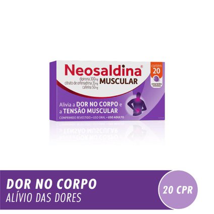 NEOSALDINA MUSCULAR DIPIRONA 300MG + CITRATO DE ORFENADRINA 35MG + CAFEÍNA 50MG 20 COMPRIMIDOS