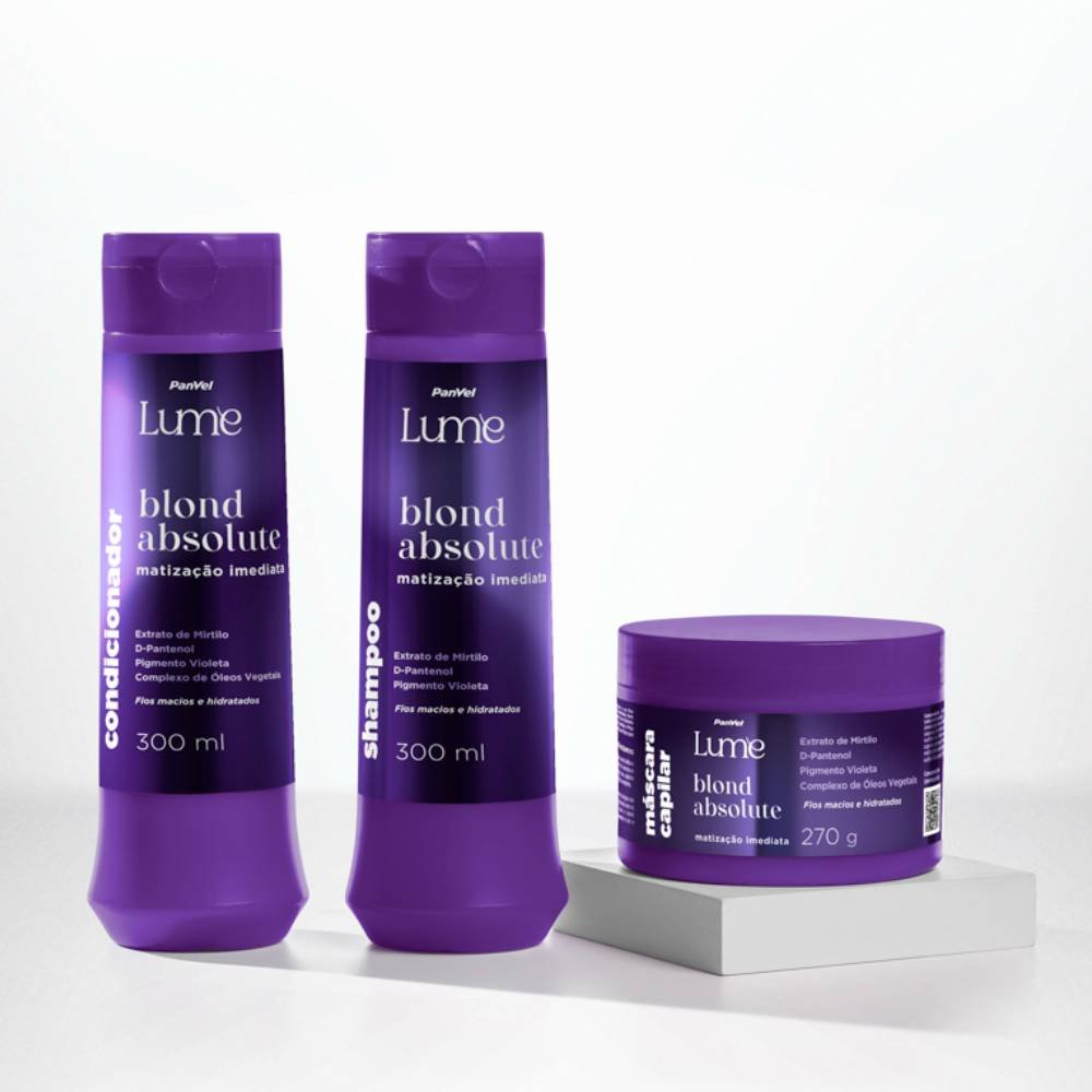 Kit Panvel Lume Matizador Blond Absolut Shampoo 300ml + Condicionador 300ml + Máscara Capilar 270g