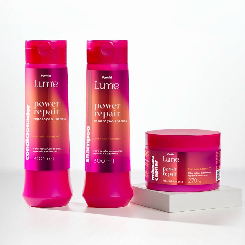 Kit Panvel Lume Power Repair Shampoo 300ml + Condicionador 300ml + Máscara Capilar 270g 