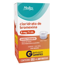 Cloridrato De Bromexina Xarope Adulto 8mg/5ml 120ml Medley Genérico