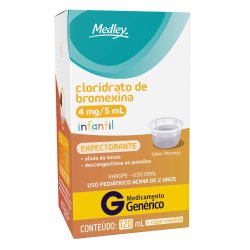 Cloridrato De Bromexina Xarope Pediátrico 4mg/5ml 120ml Medley Genérico
