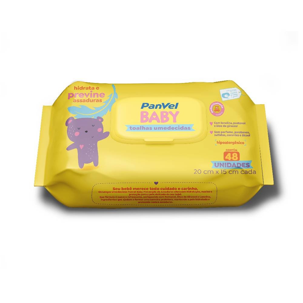 Toalha Umedecida Prevenção De Assaduras Panvel Baby 48 Unidades