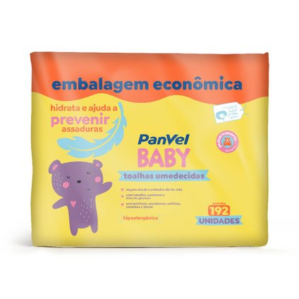 TOALHA UMEDECIDA PREVENÇÃO DE ASSADURAS PANVEL BABY 192 UNIDADES