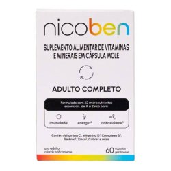 Suplemento Alimentar Nicoben Adulto Completo 60 Cápsulas