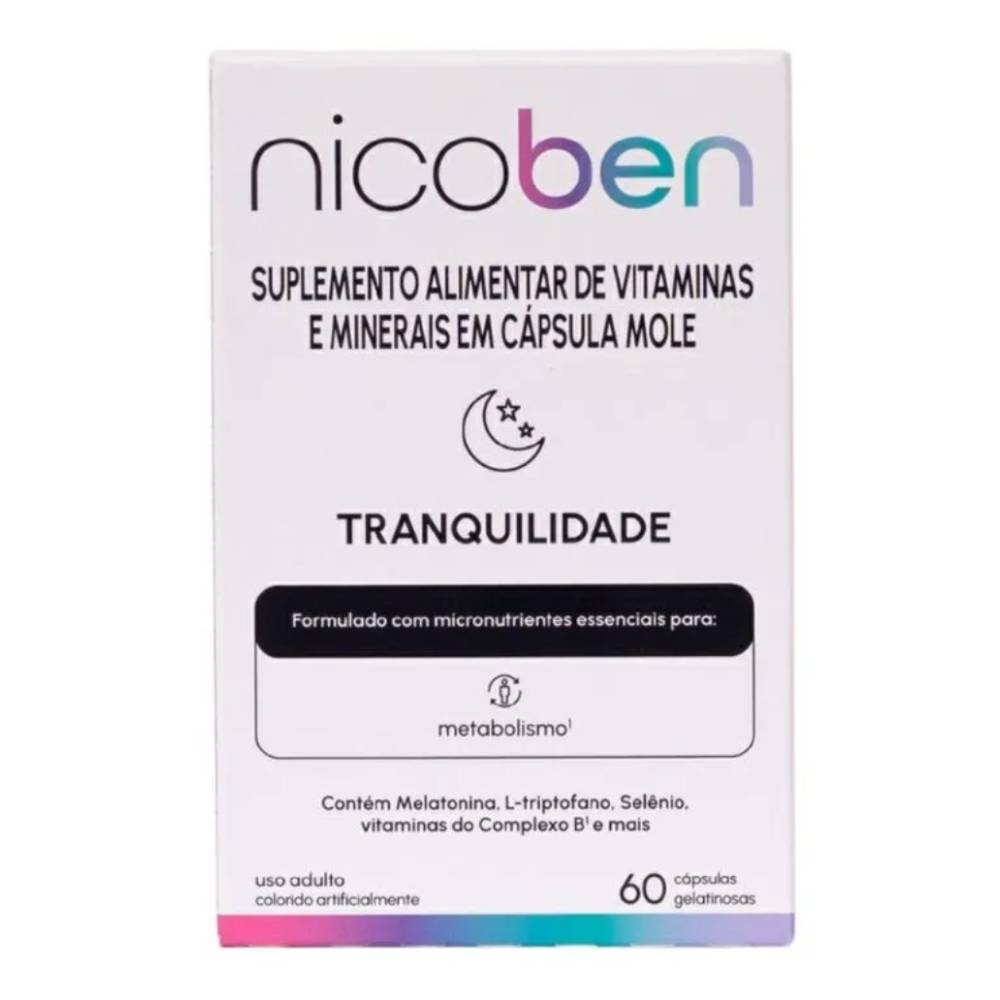 Suplemento Alimentar Nicoben Tranquilidade 60 Cápsulas
