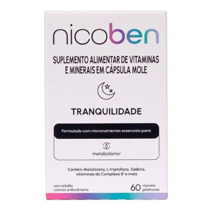 SUPLEMENTO ALIMENTAR NICOBEN TRANQUILIDADE 60 CÁPSULAS
