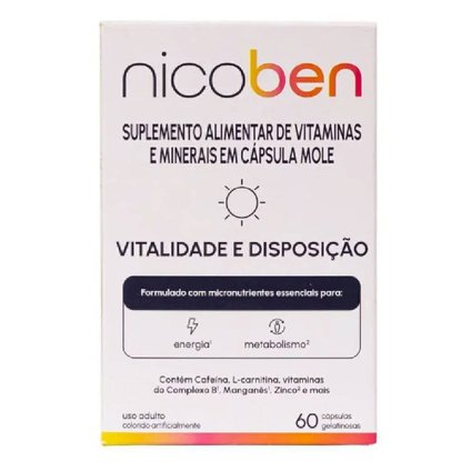 SUPLEMENTO ALIMENTAR NICOBEN VITALIDADE E DISPOSIÇÃO 60 CÁPSULAS