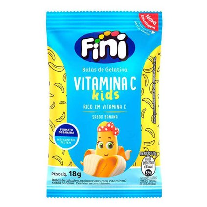 BALA DE GELATINA VITAMINA C KIDS FINI BANANA 18G