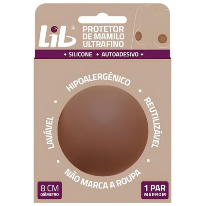 PROTETOR DE MAMILO ULTRA FINO LIB 1 PAR MARROM TAMANHO ÚNICO