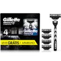 KIT CARGA PARA APARELHO DE BARBEAR GILLETTE MACH3 CARBONO 4 UNIDADES + APARELHO GRÁTIS