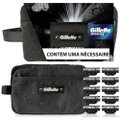 KIT CARGA PARA APARELHO DE BARBEAR GILLETTE MACH3 CARBONO 10 UNIDADES + NECESSAIRE