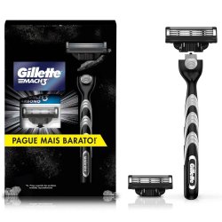 Kit Aparelho De Barbear Gillette Mach3 Carbono + 1 Carga