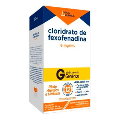 CLORIDRATO DE FEXOFENADINA 6 MG/ML 60ML NOVA QUIMICA GENÉRICO