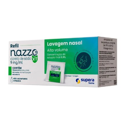 NAZZO XT 0,9% LAVAGEM NASAL ALTO VOLUME REFIL 15 SACHÊS