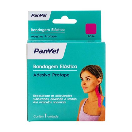 BANDAGEM ELÁSTICA ADESIVA COR ROSA PANVEL