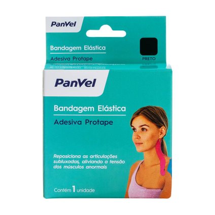 BANDAGEM ELÁSTICA ADESIVA COR PRETO PANVEL