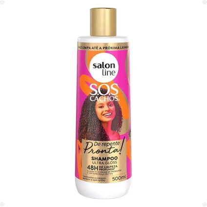 SHAMPOO SOS CACHOS ULTRA GLOSS SALON LINE DE REPENTE PRONTA 500ML