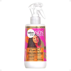 CREME PARA PENTEAR SOS CACHOS ANTIPOROSIDADE FLUIDO SALON LINE DE REPENTE PRONTA 300ML