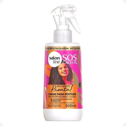 CREME PARA PENTEAR SOS CACHOS ANTIPOROSIDADE FLUIDO SALON LINE DE REPENTE PRONTA 300ML