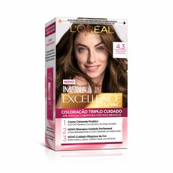 Tintura Permanente Imédia Excellence De L'oréal Paris 4.3 Castanho Iluminado