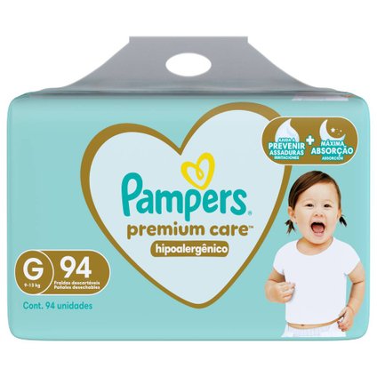 FRALDA PAMPERS PREMIUM CARE MAX G COM 94 UNIDADES