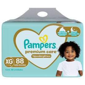 FRALDA PAMPERS PREMIUM CARE MAX XG COM 88 UNIDADES