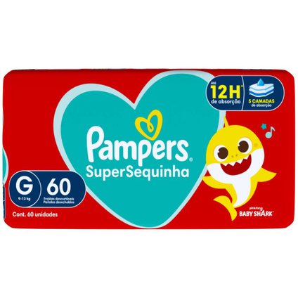 FRALDA PAMPERS SUPERSEQUINHA G COM 60 UNIDADES